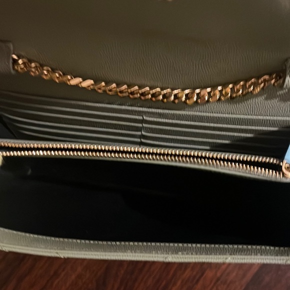 Yves Saint Laurent Bags Ysl Bag Sage Green Wallet Side With Gold Chain Beautiful Great